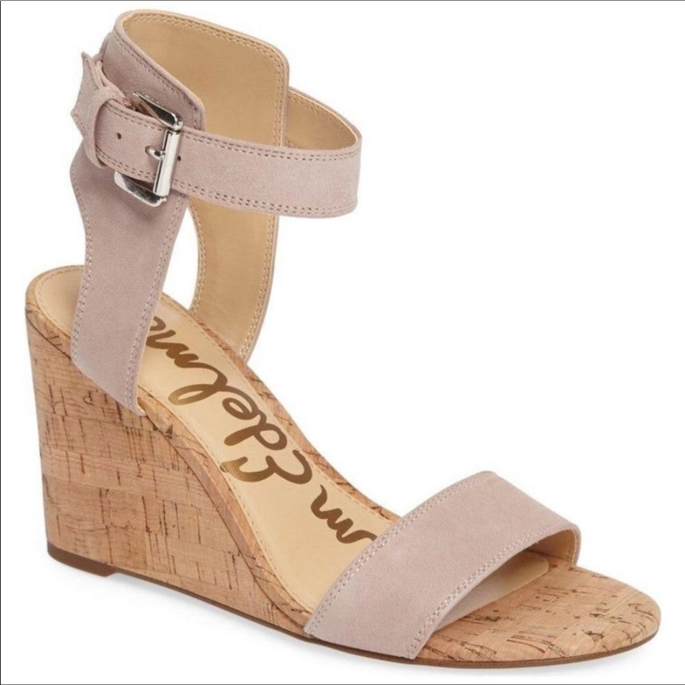 Sam Edelman | Willow Cream Suede Wedge Sandals 8.5